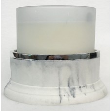1 Bath & Body Works SILVER TRIM Marble Candle Holder Large 3-Wick Sleeve 14.5 oz   401423912084